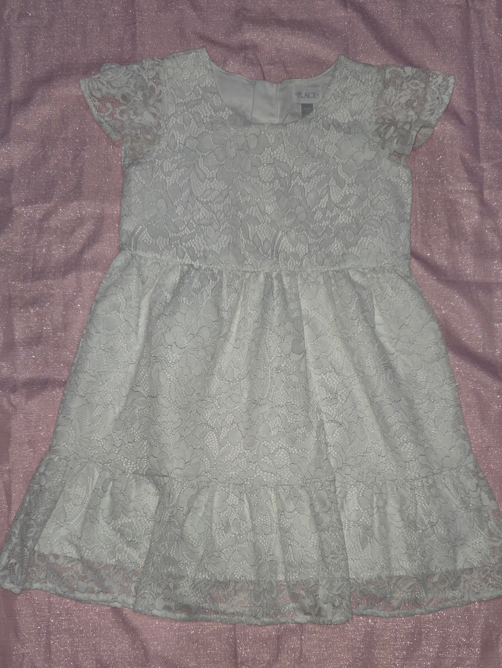 The Children's Place White Lace Cap-Sleeve Party Dress